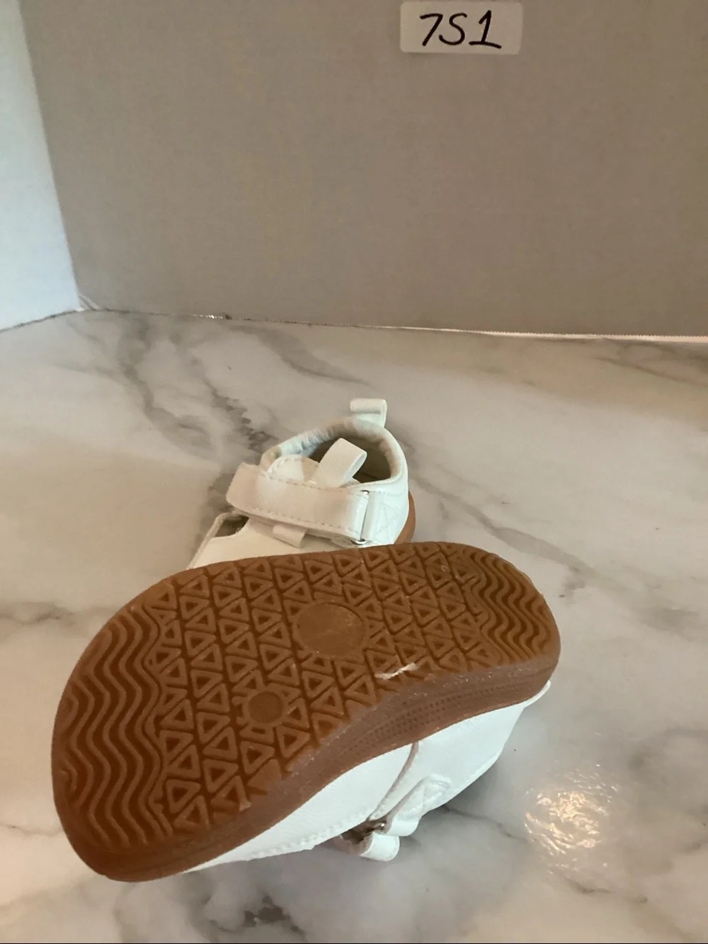Kids White Leather Mary Jane Sandals SIZE baby 5.5